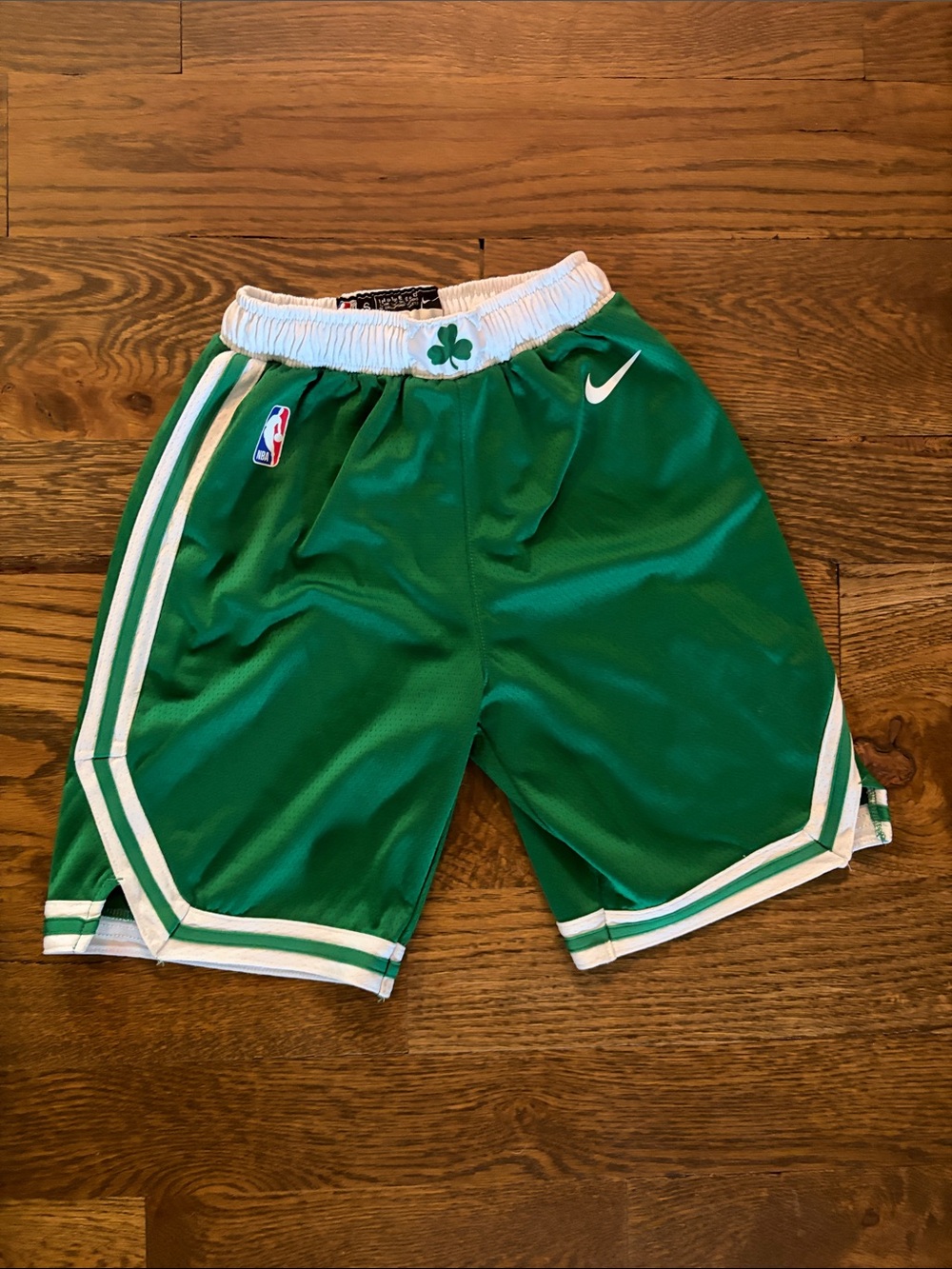 Nike Kids Green Basketball Shorts with White Trim